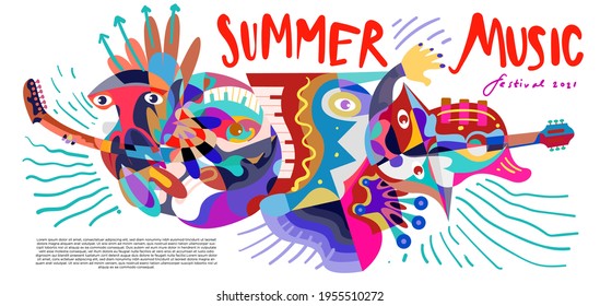 Vector illustration colorful summer music festival banner