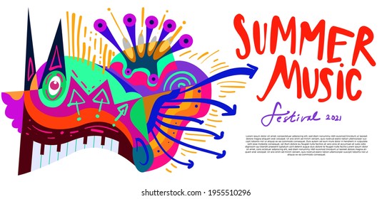 Vector illustration colorful summer music festival banner
