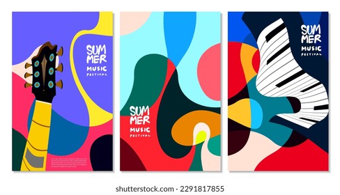 Vector illustration colorful summer music festival banner