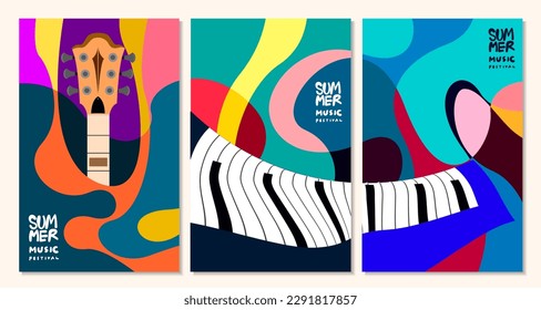 Vector illustration colorful summer music festival banner