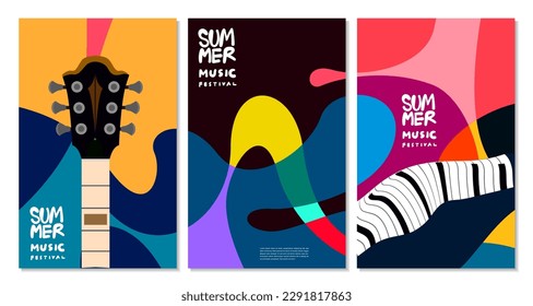 Vector illustration colorful summer music festival banner - Shutterstock ID 2291817863