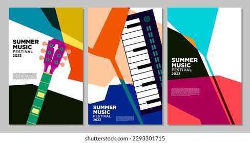 Vector illustration colorful summer music festival banner
