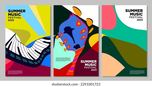 Vector illustration colorful summer music festival banner
