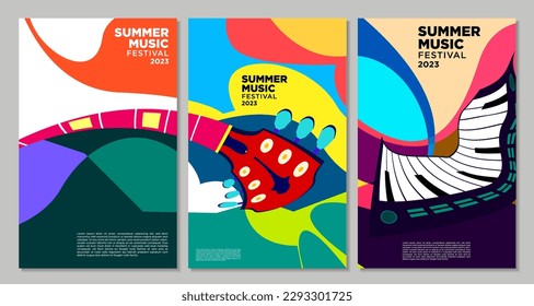 Vector illustration colorful summer music festival banner
