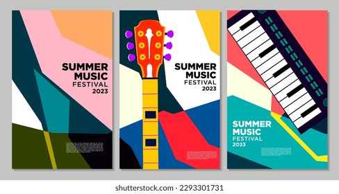 Vector illustration colorful summer music festival banner
