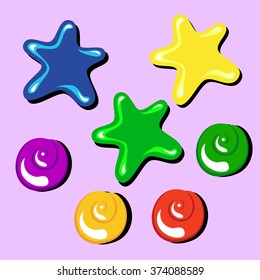 Vector illustration of colorful sweets, caramels