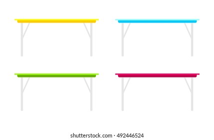 Vector illustration of colorful tables. Flat design.