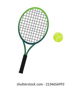 Vector illustration of colorful tennis racket and ball for practice, perfect for sports advertising