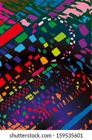 Vector illustration of colorful tile background / pattern. Hand drawn.