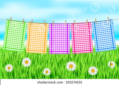 Vector illustration of colorful towels