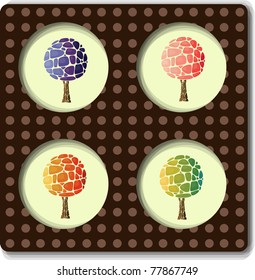 Vector illustration of colorful tree.