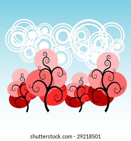 ilustración vectorial de fondo de árbol colorido