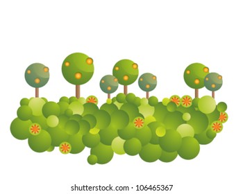 Vector illustration of colorful trees