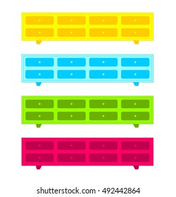 Vector illustration of colorful TV table. Flat design.