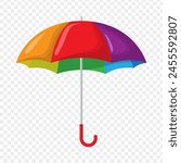 Vector illustration of colorful umbrella on transparent background