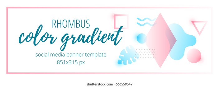 Vector illustration of colorful vivid abstract gradient geometric banner.