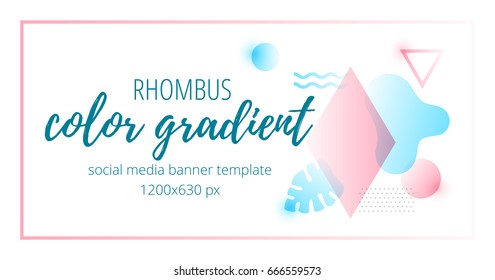 Vector illustration of colorful vivid abstract gradient geometric banner.