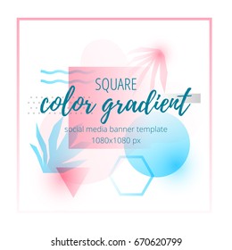 Vector illustration of colorful vivid abstract gradient geometric banner.
