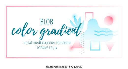 Vector illustration of colorful vivid abstract gradient geometric banner.
