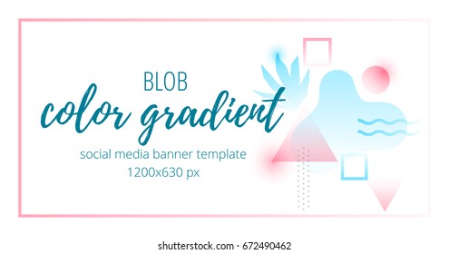 Vector illustration of colorful vivid abstract gradient geometric banner.
