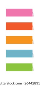 Vector illustration of colorful washi tape strips isolated on white background, ideal for planners, scrapbooks, decorations, crafts, and creative projects