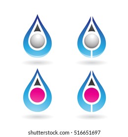 Vector Illustration of Colorful Water Drops and Earring Shapes isolated on a white background