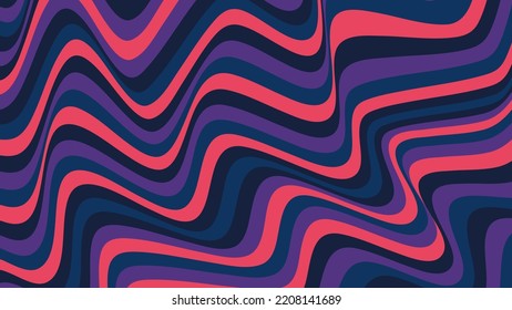 Vector illustration of Colorful wave design. Multi color overlapping wave pattern. Optical art background. Colorful psychedelic abstract art design. psychedelic wave pattern. vector eps10.
