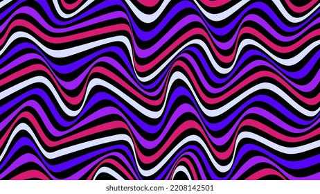 Vector illustration of Colorful wave design. Multi color overlapping wave pattern. Colorful psychedelic abstract art design. Psychedelic wave pattern. Good for Banner, wallpaper, template, print etc.