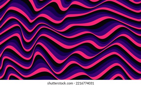 Vector illustration of Colorful wave design. Rainbow psychedelic wave pattern. Multi color overlapping wave pattern. Optical art background. Colorful psychedelic abstract art design. poster concept. 