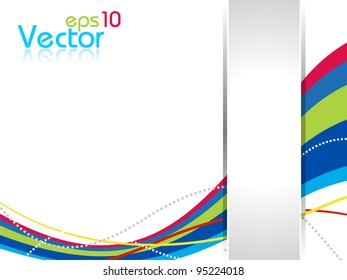 Vector illustration with  colorful waves abstract background.