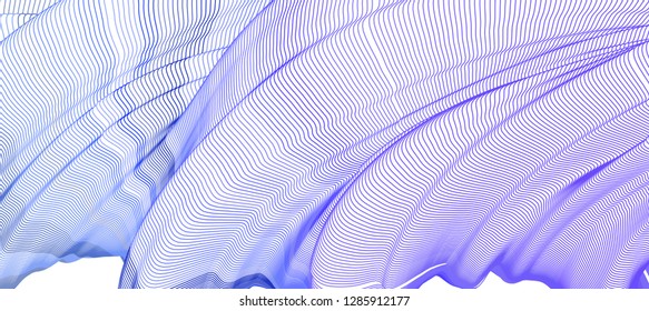 Vector illustration of a colorful wireframe structure formed by the interweaving of smoothly curved lines. A complex plexus backdrop. The image format is suitable for printing on a mug.