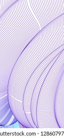 Vector illustration of a colorful wireframe structure formed by the interweaving of smoothly curved lines. A complex plexus backdrop.
