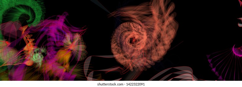 Vector illustration of a colorful wireframe structure formed by the interweaving of smoothly curved lines. A complex plexus backdrop resembling a surrealistic pattern. Crazy art concept.