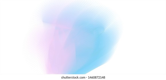 Vector illustration of a colorful wireframe structure formed by the interweaving of smoothly curved lines against white background. A complex plexus backdrop.