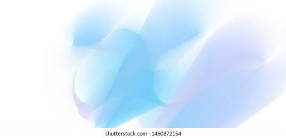 Vector illustration of a colorful wireframe structure formed by the interweaving of smoothly curved lines against white background. A complex plexus backdrop.