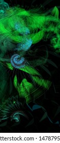 Vector illustration of a colorful wireframe structure formed by the interweaving of smoothly curved lines. A complex plexus backdrop resembling a fractal pattern. Crazy art concept.