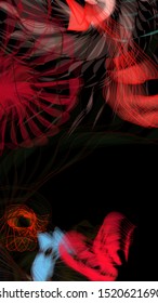 Vector illustration of a colorful wireframe structure formed by the interweaving of smoothly curved lines. A complex plexus backdrop resembling a fractal pattern. Crazy art concept.