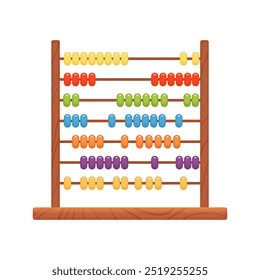 Vector illustration of a colorful wooden abacus, perfect for educational themes.