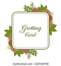 Vector illustration colorful wreath frame bloom for lettering of greeting cards hand drawn