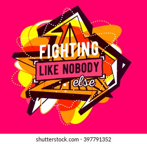 Vector illustration of colorful yellow and dark brown abstract composition with frame and white text on pink background. Line art design for web, site, banner, poster, card, paper print, t-shirt.
