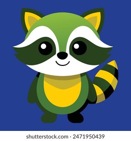 Vector illustration of Colorfull Raccoon