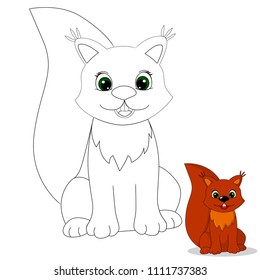 Coloring Book Pages Squirrel Images, Stock Photos & Vectors | Shutterstock