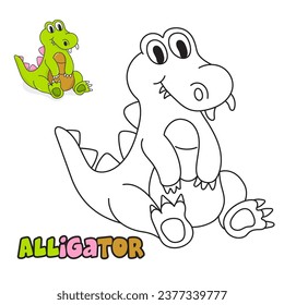 Vektorgrafik. Farbbuch , Farbbildner. Cartoon-Tier. Video-Set für Kindergartenposter, Praktische Fähigkeiten