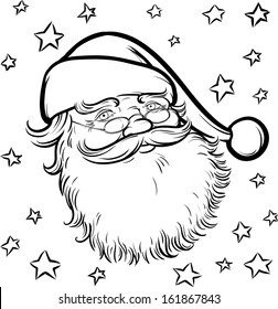 Vector illustration of Coloring Book cartoon Santa Claus. Easy-edit layered vector EPS10 file scalable to any size without quality loss. 