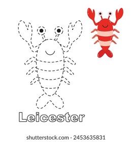 Vector illustration. Coloring book . Cartoon animal. Clipart set for nursery poster, Practice skills
