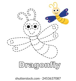 Vector illustration. Coloring book . Cartoon animal. Clipart set for nursery poster, Practice skills
