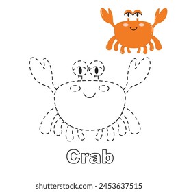 Vector illustration. Coloring book . Cartoon animal. Clipart set for nursery poster, Practice skills