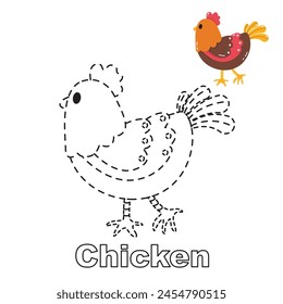 Vector illustration. Coloring book . Cartoon animal. Clipart set for nursery poster, Practice skills