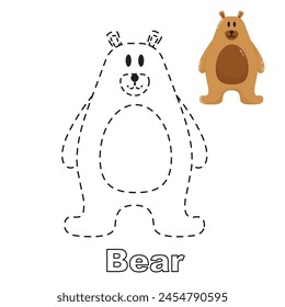 Vector illustration. Coloring book . Cartoon animal. Clipart set for nursery poster, Practice skills