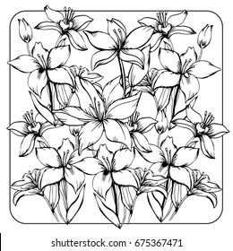 Vector illustration for coloring book or fabric.